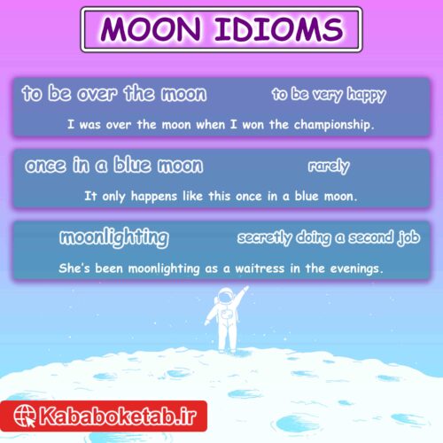 10 اصطلاح مهم و کاربردی زبان انگلیسی با کلمه ماه | Moon idioms in English